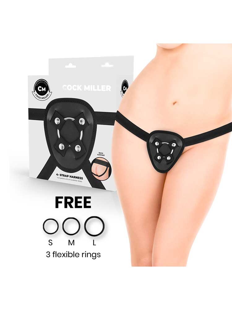 Cock Miller 4 Strap Harness with 3 Rings by DreamLove