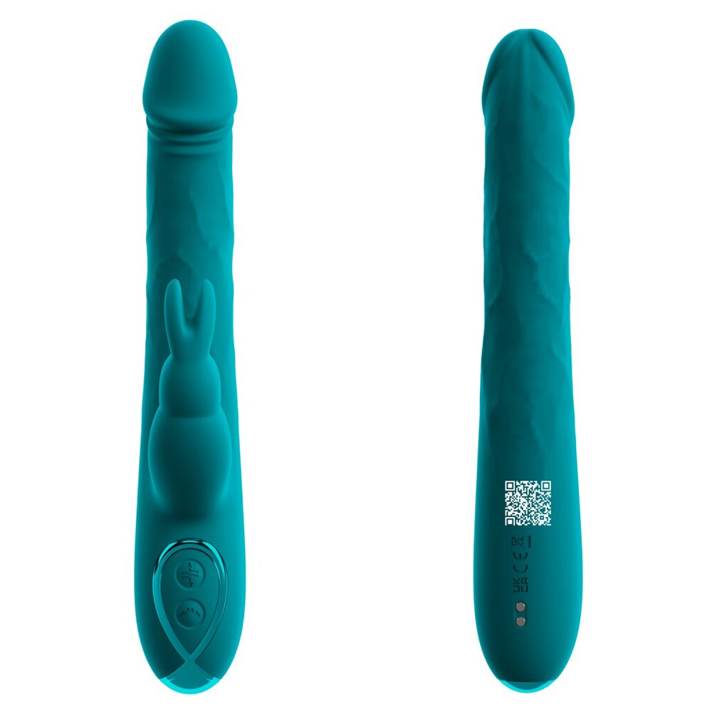 22.5cm Wiggling Function Rabbit Vibrator Green Sweet Smile Orion