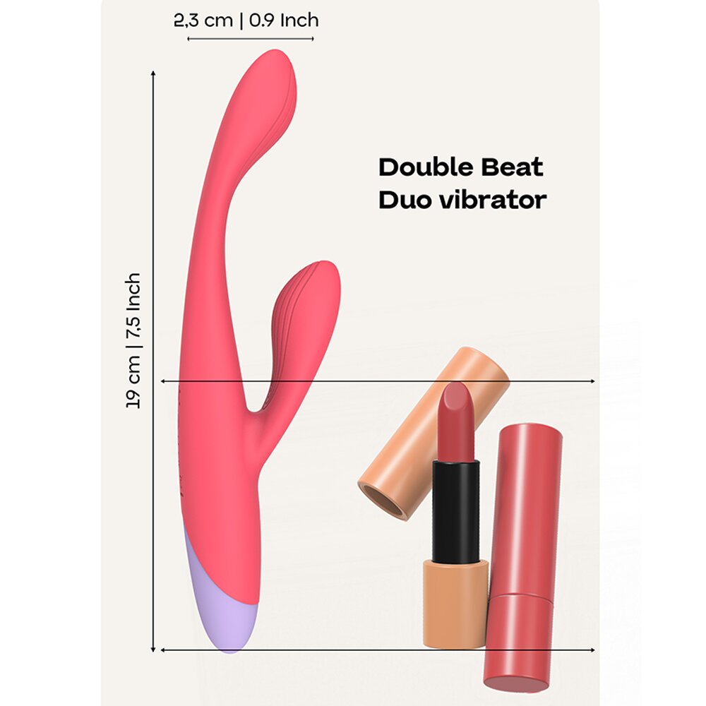 19.0cm Double Beat Duo Motor Slim Rabbit Vibrator Dream Toys