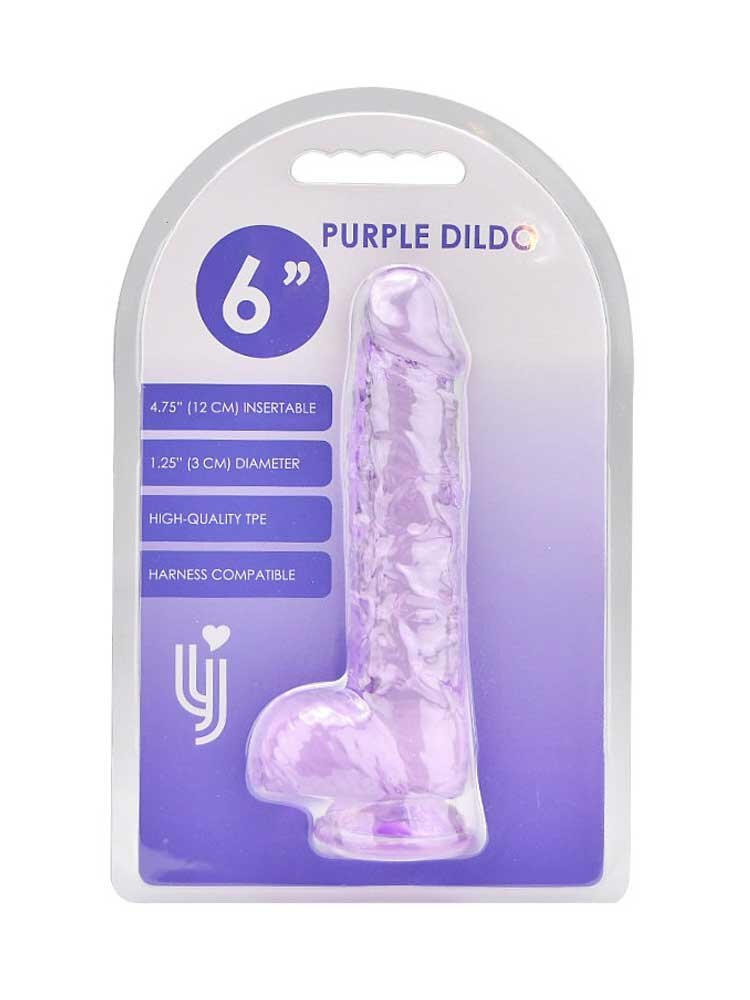 16.5cm Dildo with Balls Purple Loving Joy