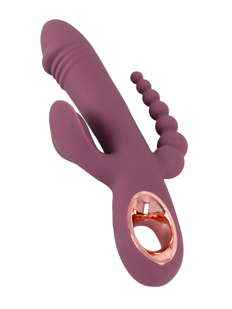 21.3cm Slim Rabbit Triple Pleasure Silicone Vibrator Orion