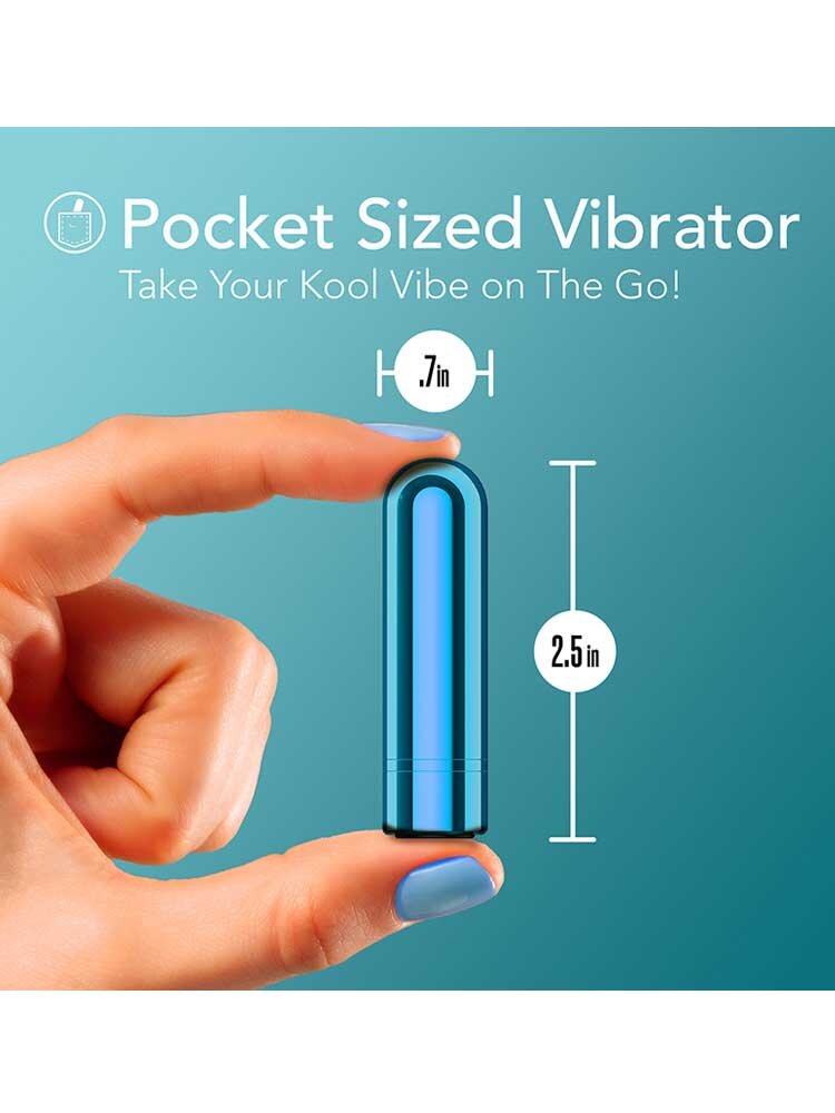 6.3cm Kool Vibes Rechargable Bullet Vibrator Blue Blush Novelties