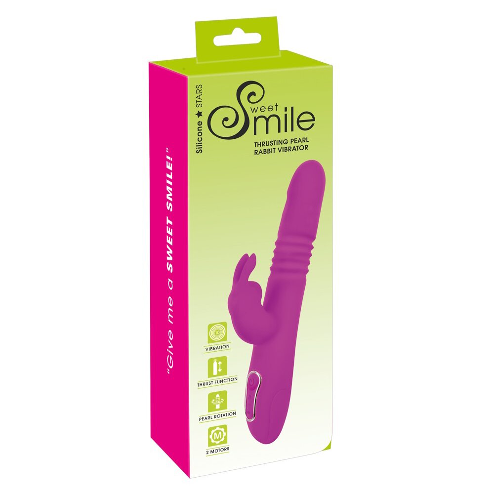 24.7cm Thrusting Pearl Rabbit Vibrator Sweet Smile Orion