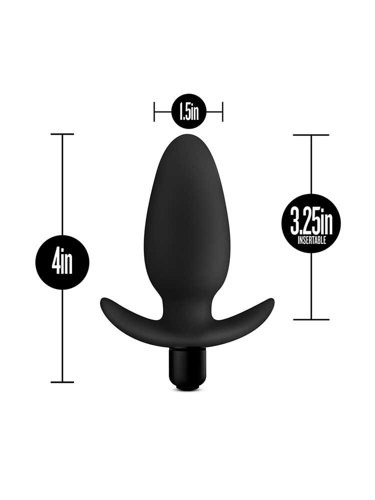 3.8cm Ø Saddle Vibrating Plug Platinum Anal Adventures Black 10.2cm Blush Novelties