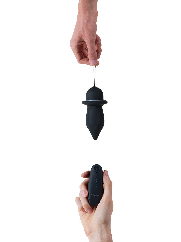 B Filled Unleashed Remote Controlled Vibrating Butt Plug Black by BSwish