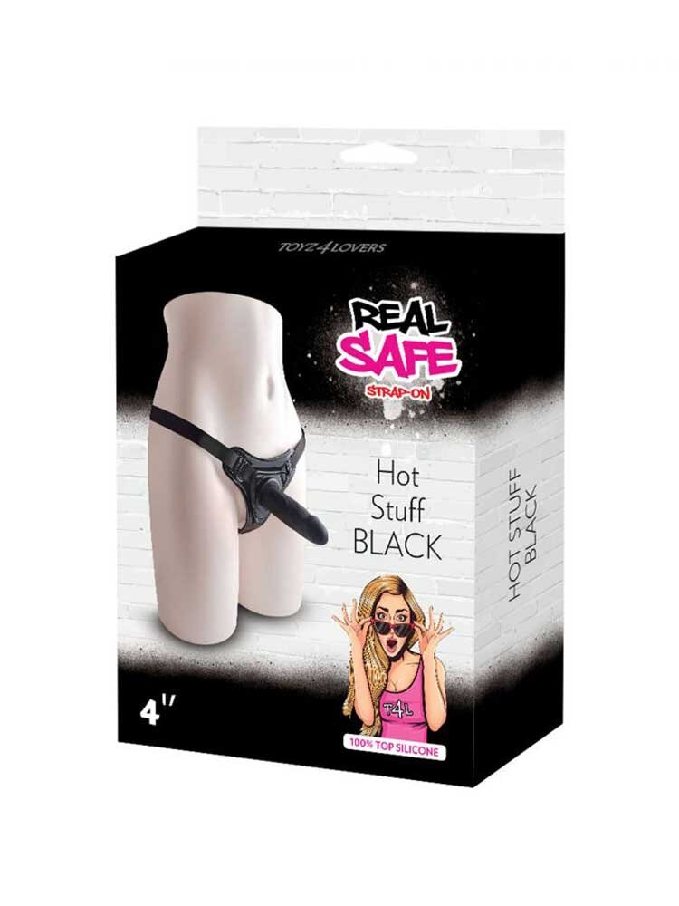Real Safe Strap On Hot Stuff Black Black by Toyz4Lovers