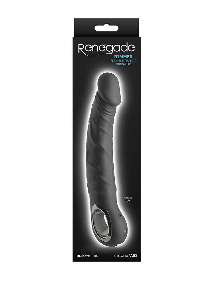 22.1cm Rimmer Flexible Realistic Vibratir Black NS Novelties