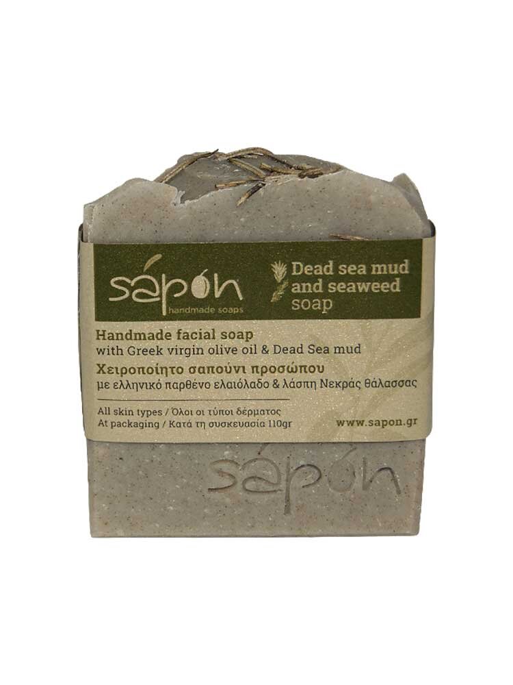 Σαπούνι με Λάσπη Νεκράς Θάλασσας και Φύκια 110gr by Sapon