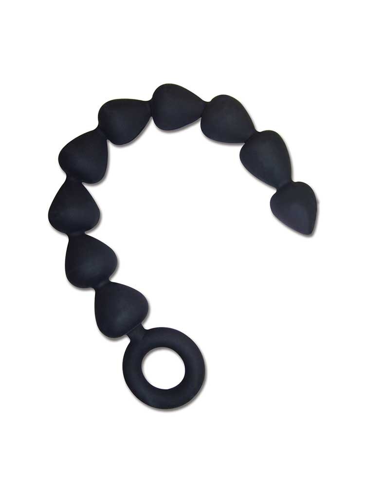 Silicone Anal Beads Black by Sportsheets