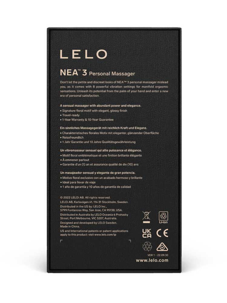 7.5cm Nea 3 Clitoral Vibrator Black Lelo