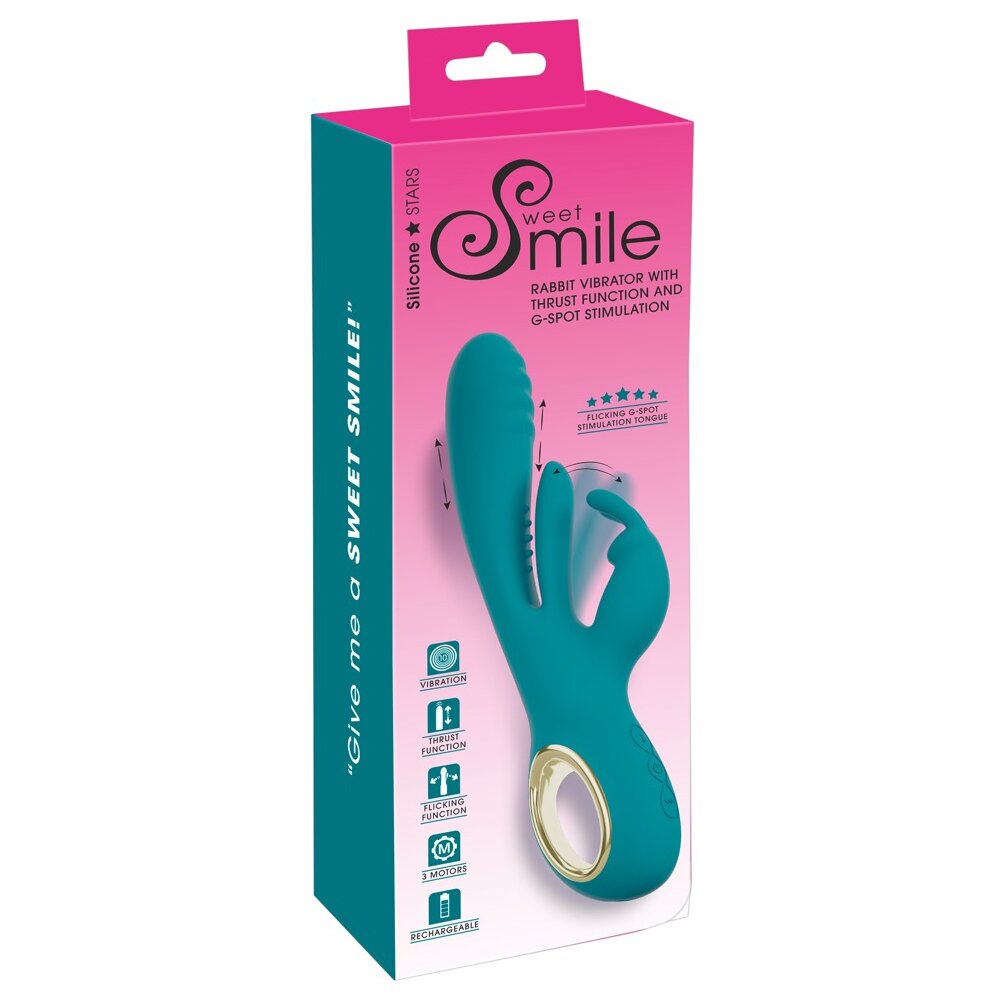 25.0cm Rabbit Thrusting Vibrator with G-Spot Stimulation Sweet Smile Orion