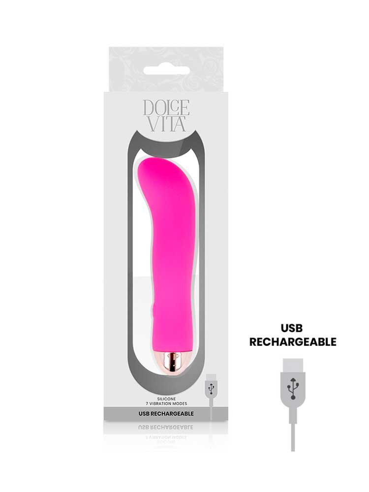 13.2cm G-Spot Dolce Vita Vibrator 7 Speeds Pink DreamLove