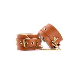 Elite Blaze Handcuffs Cognac Vegan Leather Dream Toys