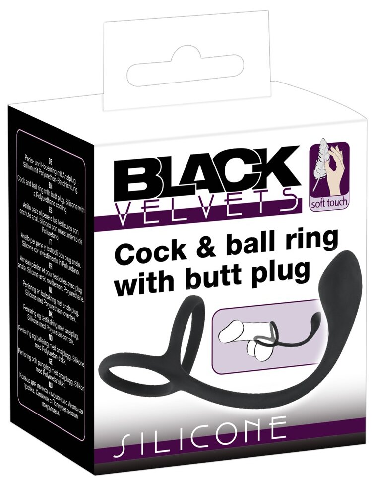 Cock & Ball Ring with Silicone Butt Plug Orion