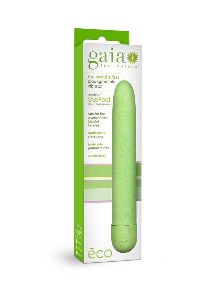 17.7cm Gaia Eco Classic Vibrator Green Blush Novelties