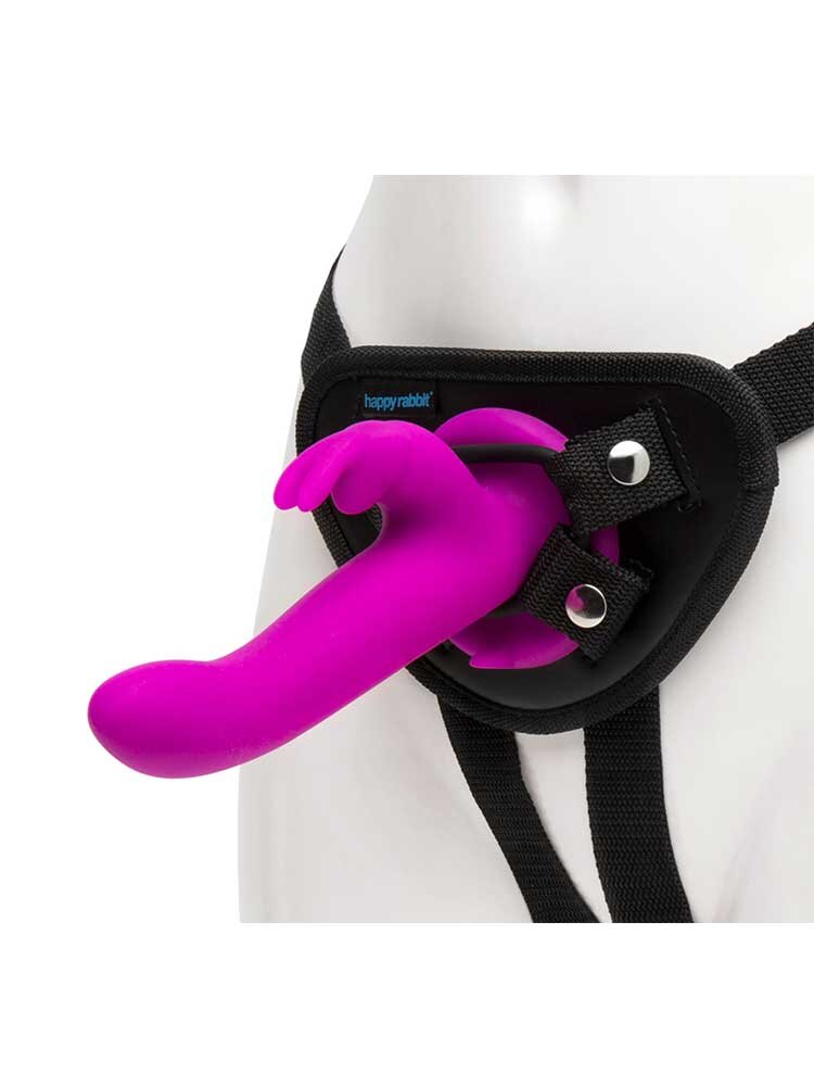 Vibrating Strap on Kit with Harness by Happy Rabbit