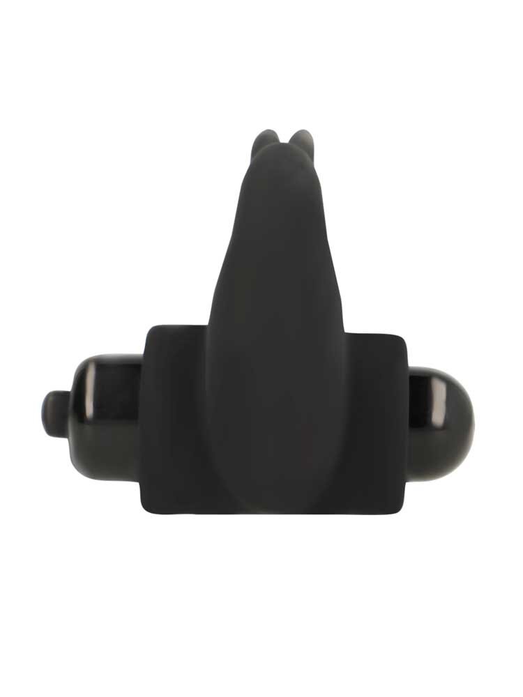 OhMama! Curved Rabbit Vibe Silicone Cock Ring  Black DreamLove