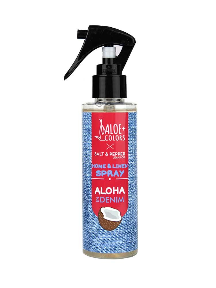 Home and Linen Spray Salt & Pepper Aloha in Denim 150ml by Aloe+Colors