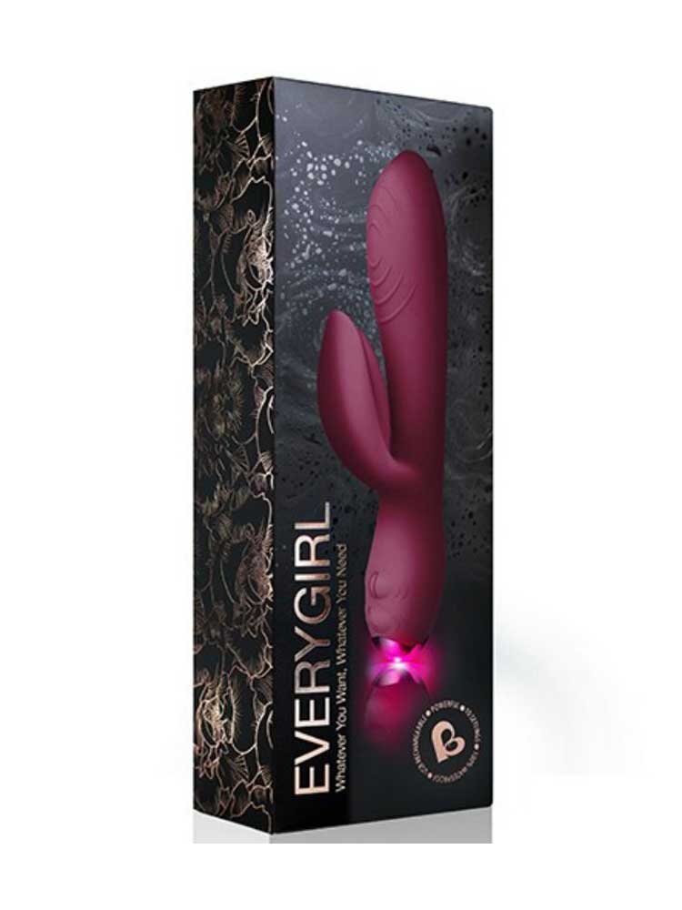 18.0cm EveryGirl Rabbit G-Spot Vibrator Black Rocks-Off