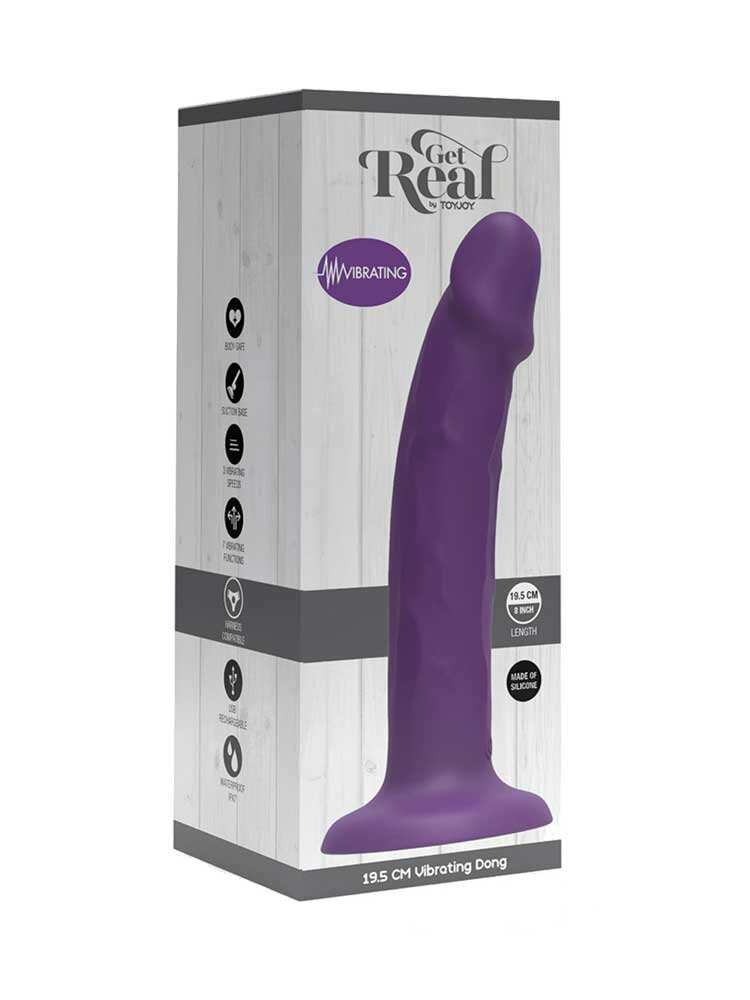 19.5cm Get Real Rechargable Vibrating Dildo Purple ToyJoy