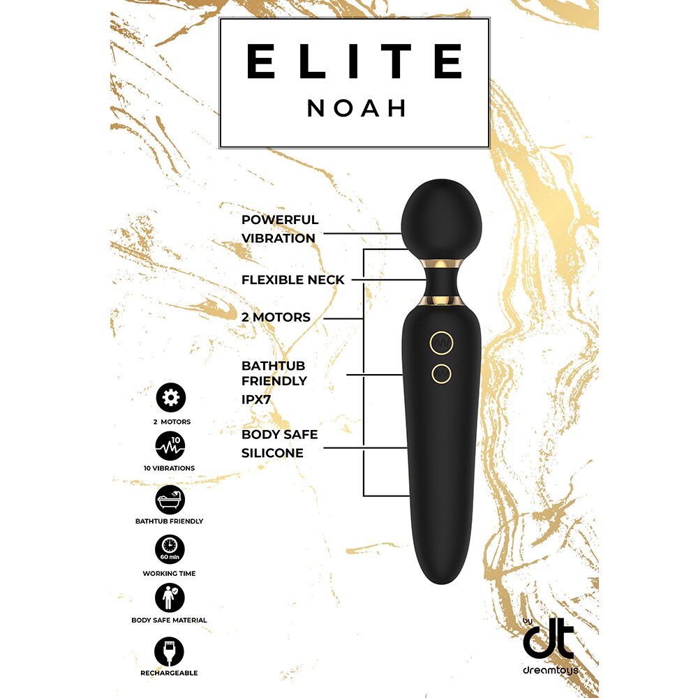 23.0cm Noah Elite Wand Clitoral Vibrator Dream Toys