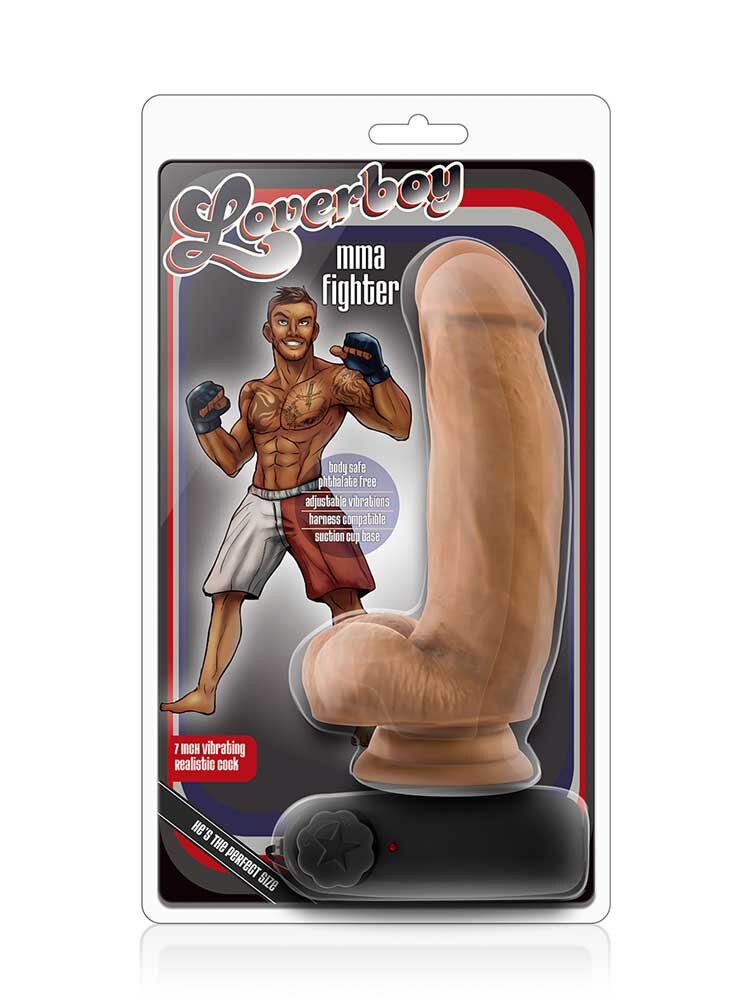 17.7cm MMA Fighter Loverboy Vibrator Brown Blush Novelties