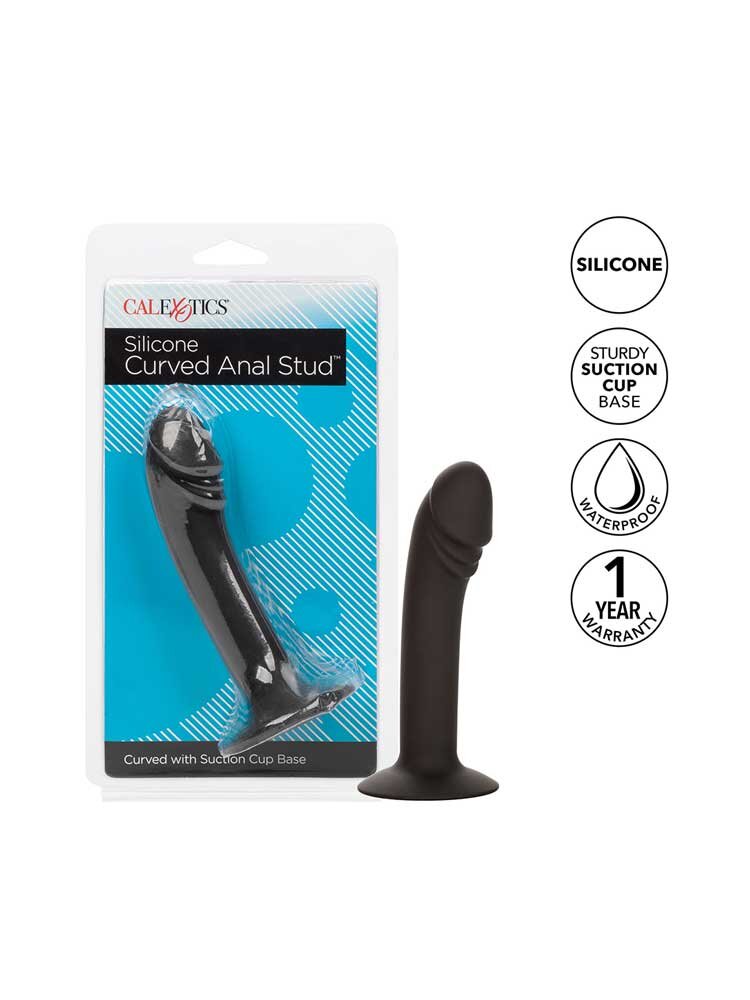 Silicone Curved Anal Stud Black by Calexotics