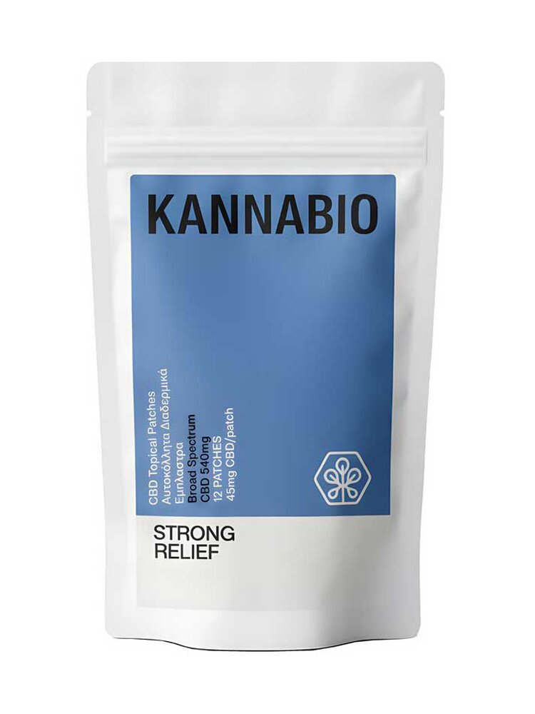 Strong Relief CBD 540mg - Topical Patches (12 αυτοκόλλητα διαδερμικά έμπλαστρα) Kannabio