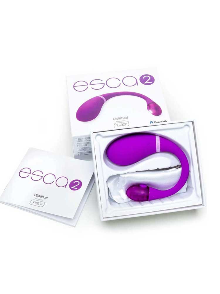 18.5cm Esca 2 App Controlled Bluetooth Vibrator Purple Kiiroo/OhMiBod