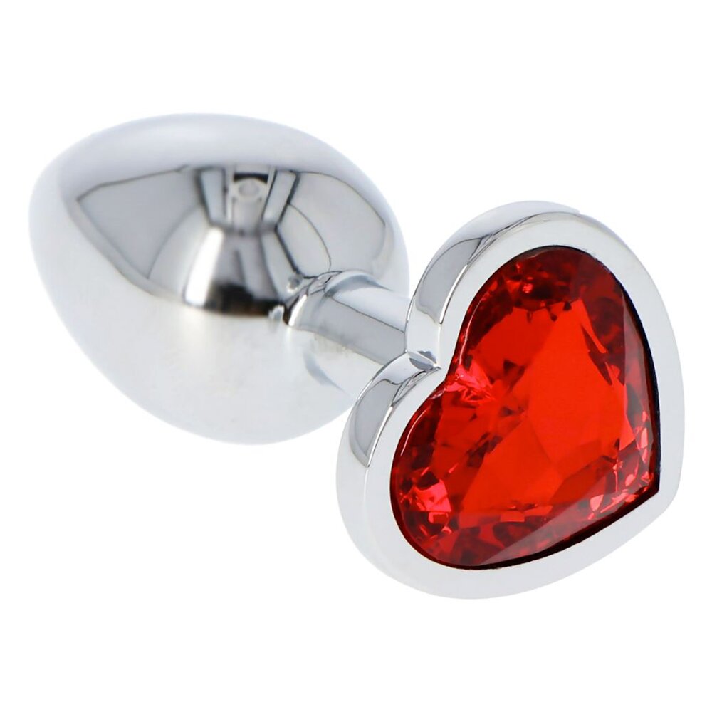 2.5cm Ø Small Heart Shaped Silver Anal Plug 6.5cm Toyz4Lovers