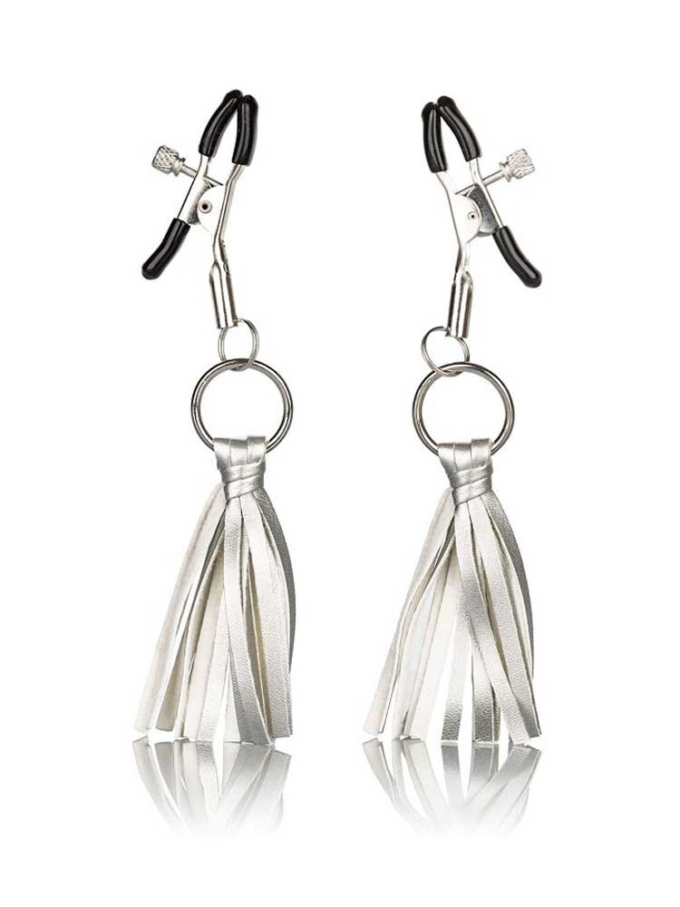 Playful Tassels Nipple Clamps Silver by Calexotics