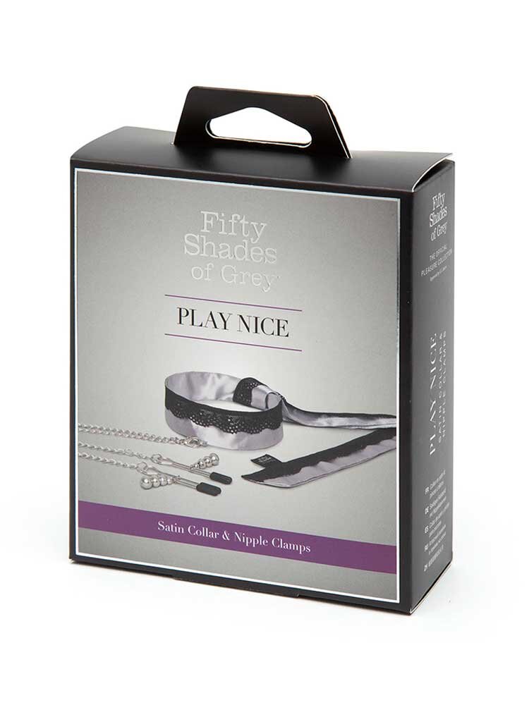 Play Nice Satin Collar & Nipple Clamps Fifty Shades of Grey