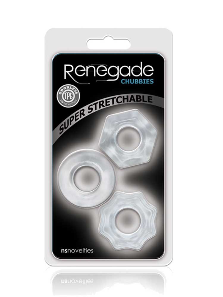 Renegade Chubbies Super Stretch C-Rings Clear by NS Novelties