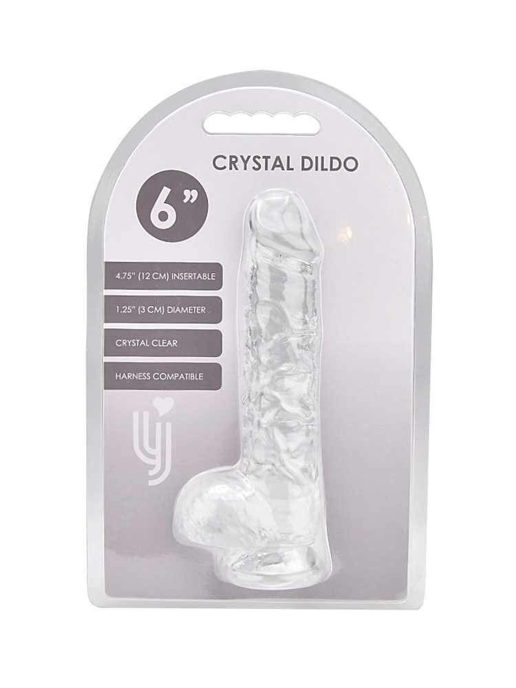 16.5cm Dildo with Balls Clear Loving Joy