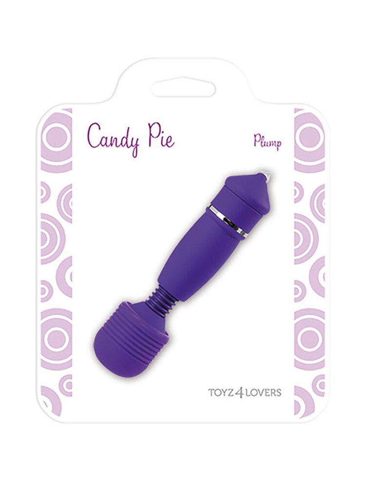 10.5cm Candy Pie Mini Wand Vibrator Purple Toyz4Lovers