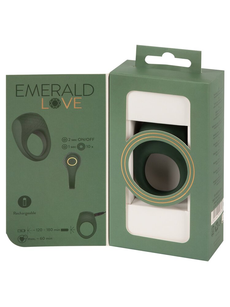 Luxurious Vibrating Silicone Cock Ring Emerald Love Orion