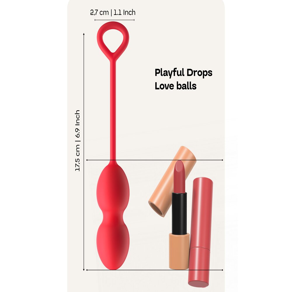 2.7cm Ø Playful Drops Love Balls Red Dream Toys