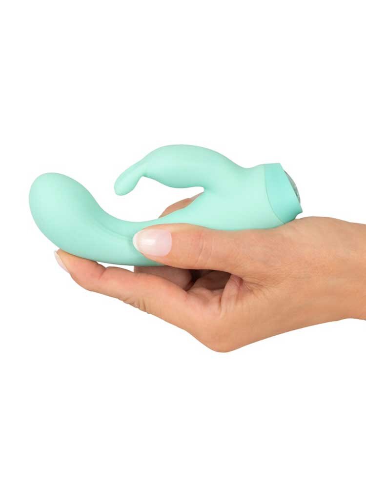 13.6cm Cuties Silky Touch Mini Rabbit Vibrator Green You2Toys