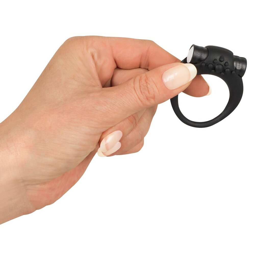 Silicone Vibrating Cock Ring Black Sweet Smile Orion