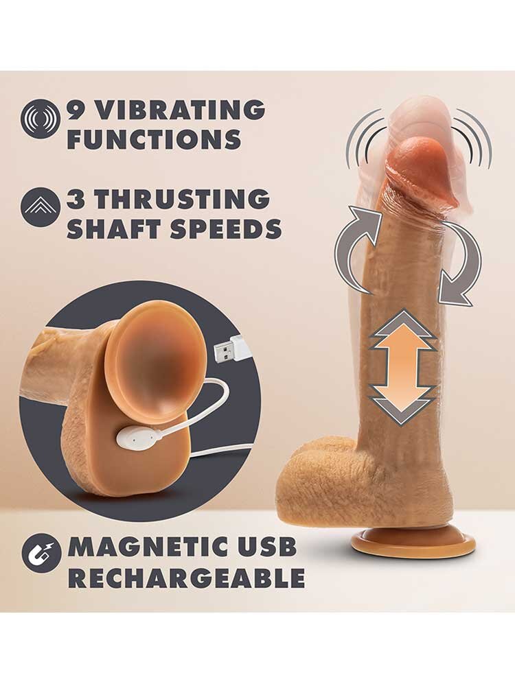 21.6cm Dr Phillips Rechargeable Remote Control Thrusting Gyrating Vibrator Skin by Blush Novelties