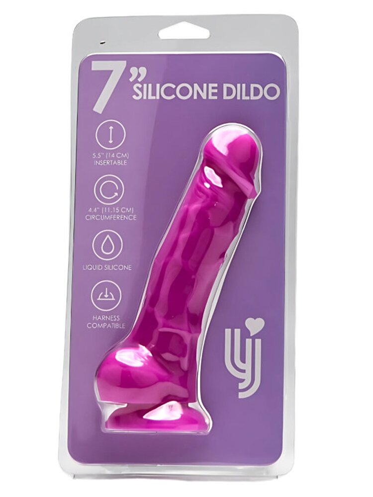 17.0cm Liquid Silicone Realistic Dildo Purple Loving Joy