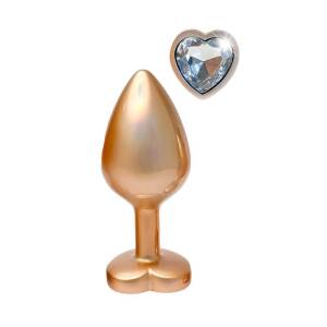 3.4cm Ø Medium Heart Gleaming Love Plug Gold 8.3cm Dream Toys