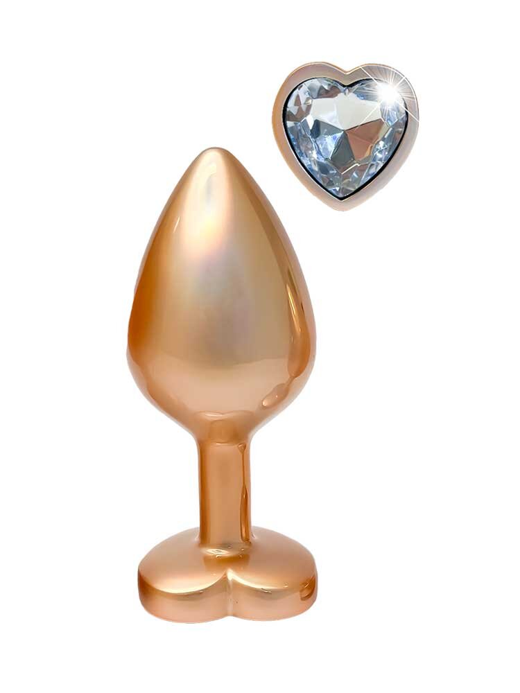 3.4cm Ø Medium Heart Gleaming Love Plug Gold 8.3cm Dream Toys