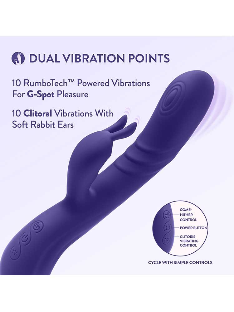 22.1cm Harper Rabbit Vibrator with Dual Stimulation Blue Blush Novelties