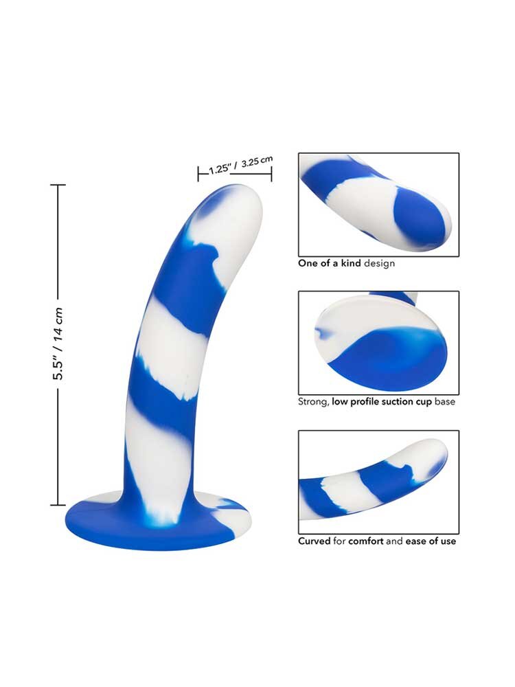 Admiral Swirl Silicone Dildo 14cm White/Blue Calexotics
