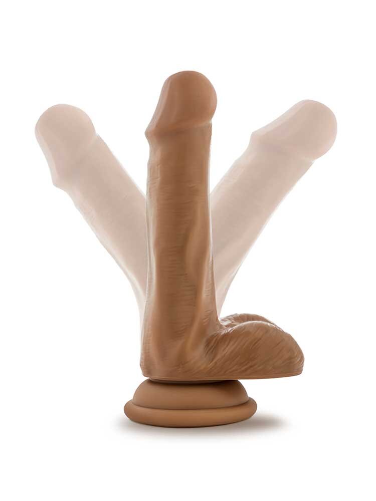 16.5cm Dr Skin Realistic Dildo with Balls & Possable Shaft Mocha Blush Novelties