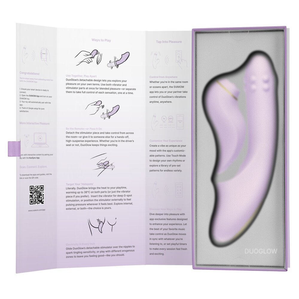 19.6cm DuoGlow Thrusting Beaded APP Vibrator with Pulsating Stimulator Svakom