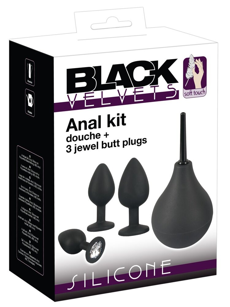 4.2cm ØMax Anal Silicone Trainer Set 3-Piece + Anal Douche Black Velvets Orion