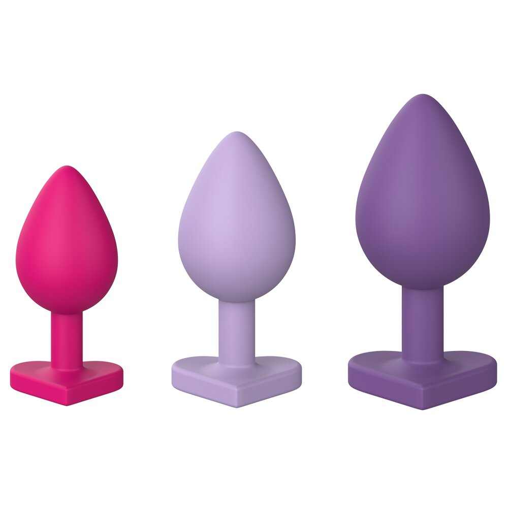3.4cm Ø Heart Anal Silicone Plug Set Love Signal Dream Toys