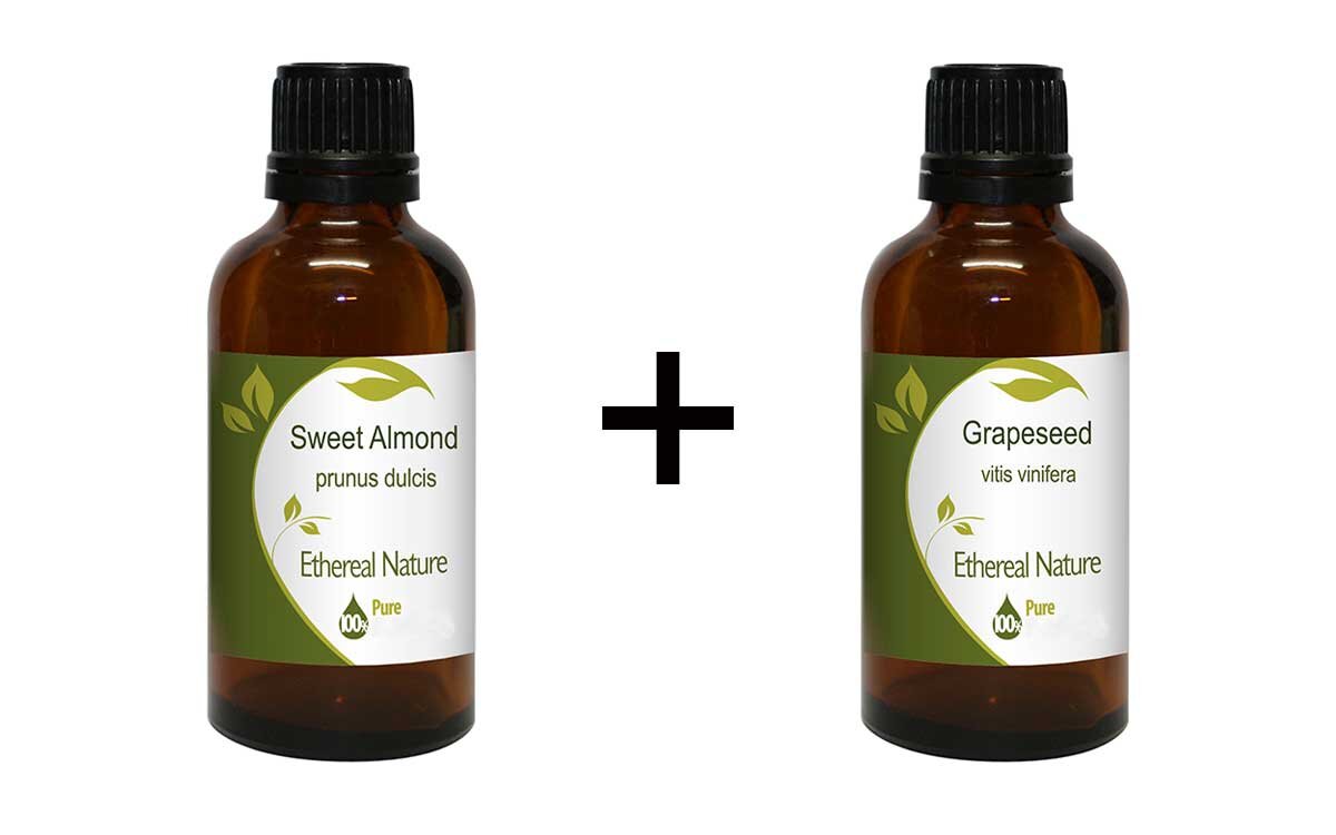Basic Oils Βασικά έλαια βάσης (Αμυγδαλέλαιο 100ml + Σταφυλέλαιο 100ml) Nature & Body